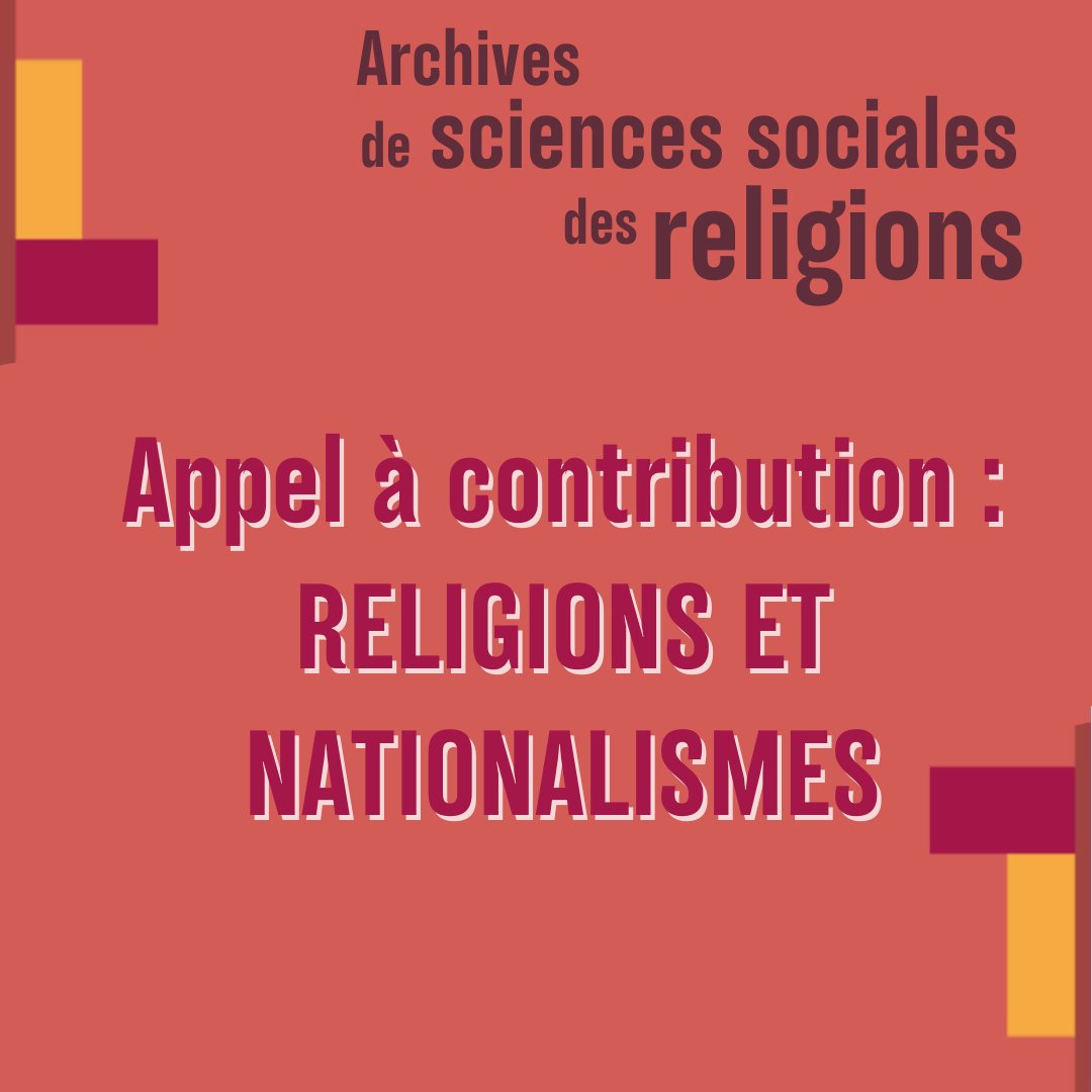 _Assr's tweet photo. ✍️[Appel à contribution] 
Numéro spécial : « Religions et nationalismes »
Soumissions des contributions 30/04/24

✍️[Call for papers]
Special Issue: "Religions and Nationalisms"
Submission of propositions due on the 30/04/24 https://t.co/9kgnA6qKFR