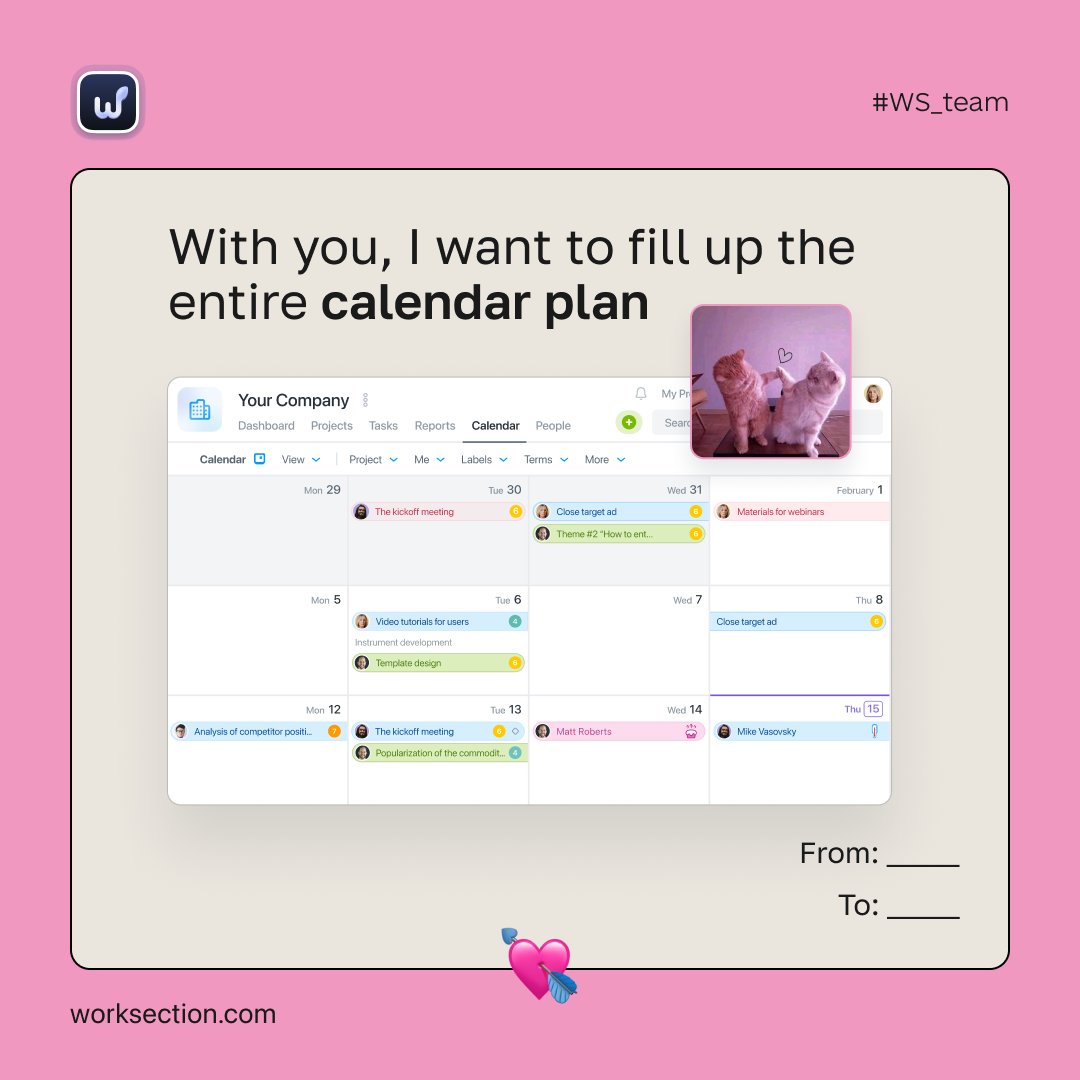 worksection's tweet image. 💖 Congratulations to all the lovers on Valentine's Day!

And for those who are still single, we wish you to find your other half.

We've prepared some valentines for you with love.

#worksection #erpsoftware #erpsystem #agile #business #digital #marketing #product #project #task