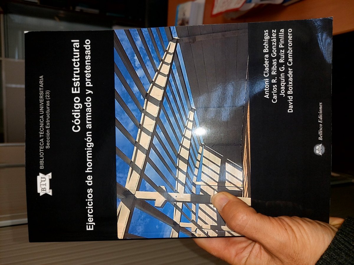 Víctor Yepes (@vyepesp) on Twitter photo Ya tengo en mis manos el magnífico libro sobre ejercicios resueltos basados en el Código Estructural. Mi reconocimiento a <a href="/ToniCladeraUIB/">Toni Cladera</a> y compañeros. Muy recomendable. Ya tengo en mis manos el magnífico libro sobre ejercicios resueltos basados en el Código Estructural. Mi reconocimiento a <a href="/ToniCladeraUIB/">Toni Cladera</a> y compañeros. Muy recomendable.