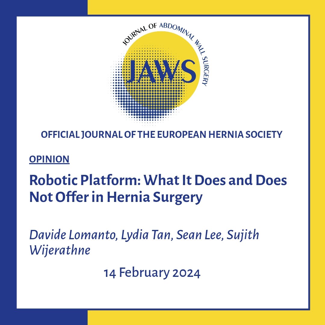 bit.ly/3I0QWqg Robotic Platform: What It Does and Does Not Offer in #HerniaSurgery #JoAWS #RoboticSurgery #OpenAccess