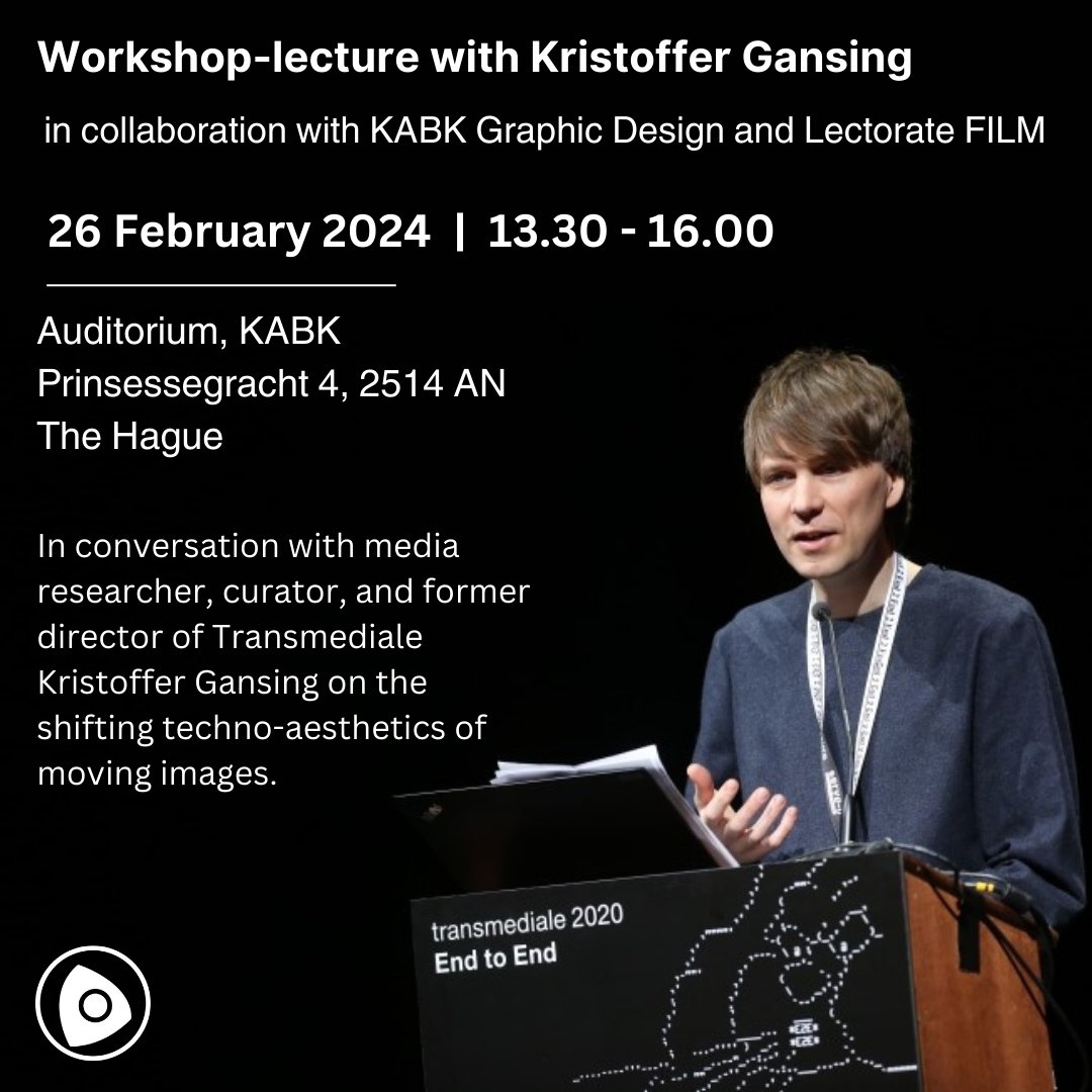 ReCNTR (@recntr) on Twitter photo Join us on the 26th of Feb for a workshop-lecture by Kristoffer Gansing who will share his experiences as the former director of <a href="/transmediale/">transmediale</a> and enter into conversation with students on the shifting techno-aesthetics of moving images as infrastructure for film as research. Join us on the 26th of Feb for a workshop-lecture by Kristoffer Gansing who will share his experiences as the former director of <a href="/transmediale/">transmediale</a> and enter into conversation with students on the shifting techno-aesthetics of moving images as infrastructure for film as research.