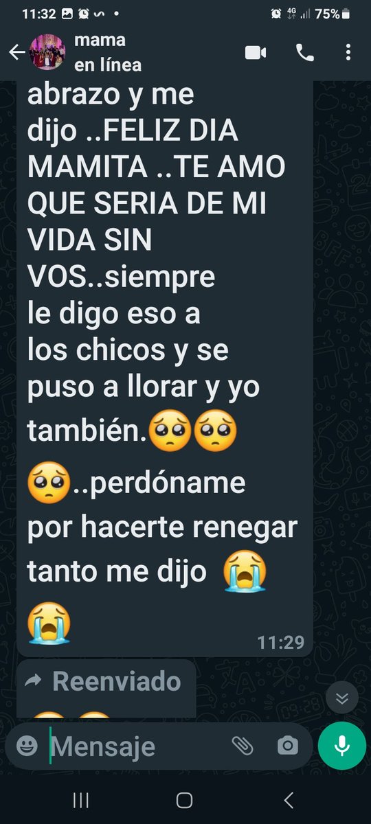 Msj que me manda mi vieja...cuando mi papa "vuelve a ser el"... es el mejor,marido,papa, abuelo  del mundo!!! 😭💕#PutoAlzehimer