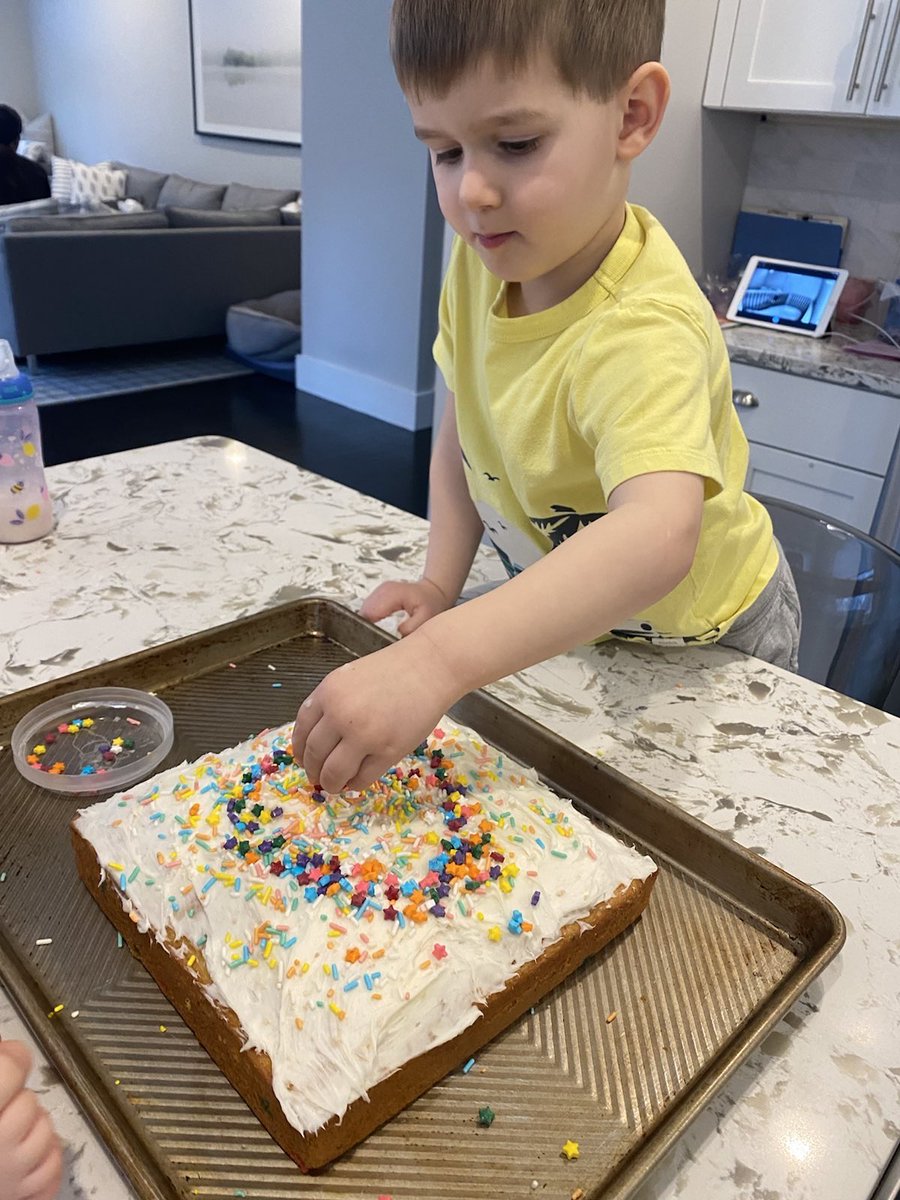 Teddy flexing his cake-decorating skills to wish everyone a happy Valentine's Day.