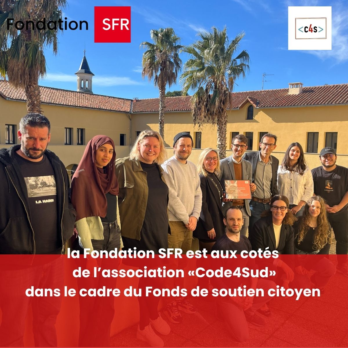 Officialisation hier du soutien de la Fondation <a href="/SFR/">SFR</a>  à l’association @Code4Sud acteur majeur du numérique agissant en faveur de l’insertion professionnelle sur la région PACA.
<a href="/isab_simon/">Isabelle SIMON</a> @AlexandreChervet <a href="/SimplonPaca/">Simplon Région Sud</a>
#Numérique #Insertion #Engagement