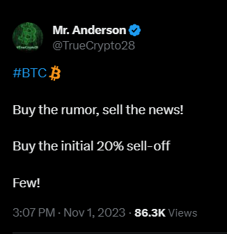 Truecrypto's tweet photo. #BTC  

"Buy the rumor, sell the news, buy the 20% sell-off"

I have the Power Ball numbers for you too if you want them! https://t.co/4T9qhCutMH