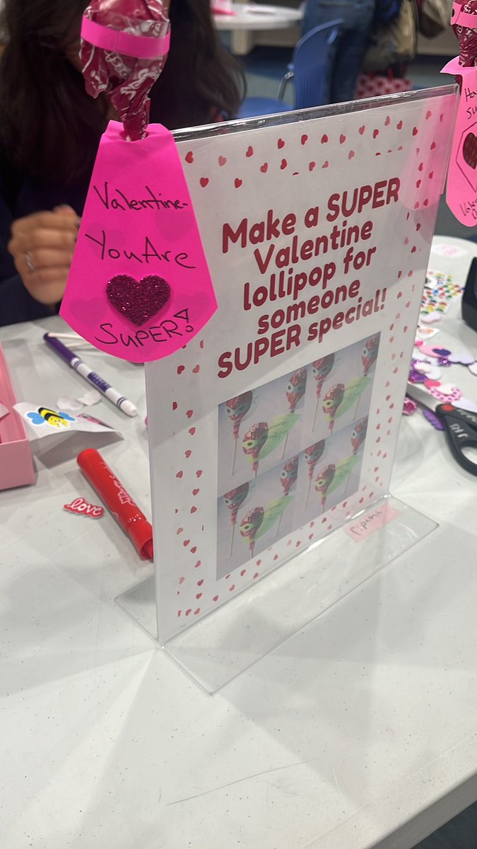 Come to the library today to make a SUPER Valentine for someone SUPER special! 💌💞