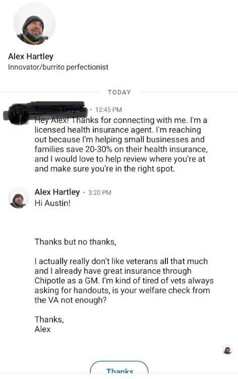 Hey <a href="/ChipotleTweets/">Chipotle</a> you’ve lost a lot of respect if this is a guy you hire to run a store. Won’t be eating there for a long while.