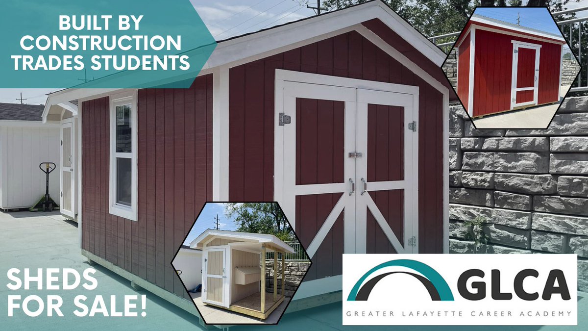 🏡✨ Exciting news! GLCA Construction Trades students are crafting awesome sheds for sale! 🛠️ Support their program and snag a unique shed. Limited availability, act fast! Questions contact Mr. Krueger abkrueger@glca.k12.in.us @TSCSuper @wlcscrdp @LSClafayette