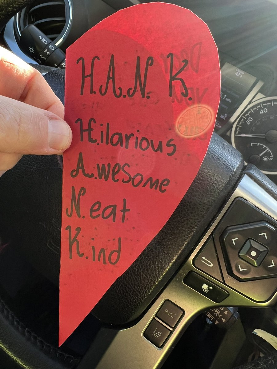 HankWH's tweet image. The awesome kids and families who come through my crossing post each morning and afternoon are THE BEST! This wonderful card warms my heart on this windy, cold Valentine’s Day! ❤️ #workingman