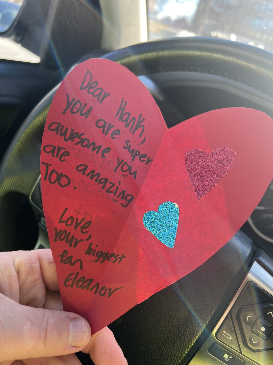 HankWH's tweet image. The awesome kids and families who come through my crossing post each morning and afternoon are THE BEST! This wonderful card warms my heart on this windy, cold Valentine’s Day! ❤️ #workingman