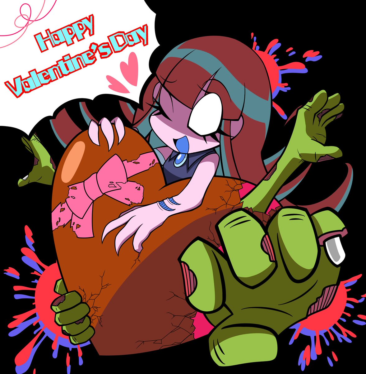 miyab_ikaluga's tweet image. やっと完成❗️
いかるがからのバレンタインイラストじゃ💕
#fridaynightfunkinmod 
#FNF
#Limu
#バレンタインデー2024