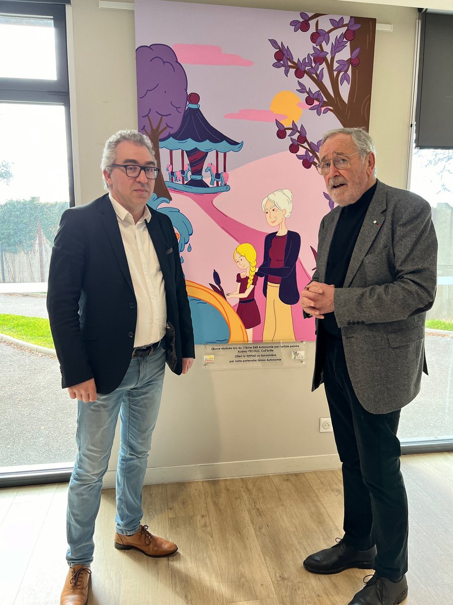 Merci à Prévention Bucco-Dentaire des Seniors, au gérontopôle AURA, à la CPAM de la Loire, à la Ville de St Étienne pour leur présence et à la Direction de La Sarrazinière pour leur accueil lors de la cérémonie de remise d'un tableau par Seniors Autonomie. #EHPAD