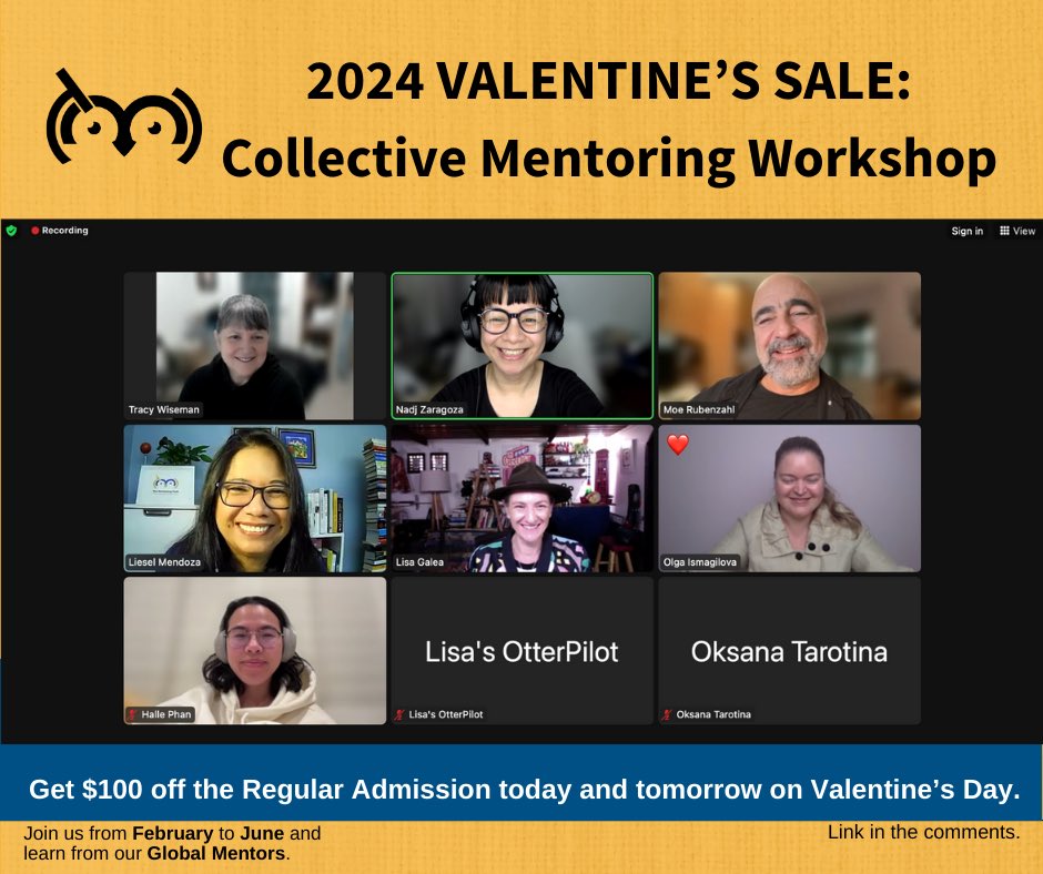 Celebrate the power of self and selfless love by investing in your growth at work and in life through our Collective Mentoring Workshop.❤️ Get $100 off the Regular Admission today and tomorrow on Valentine’s Day.