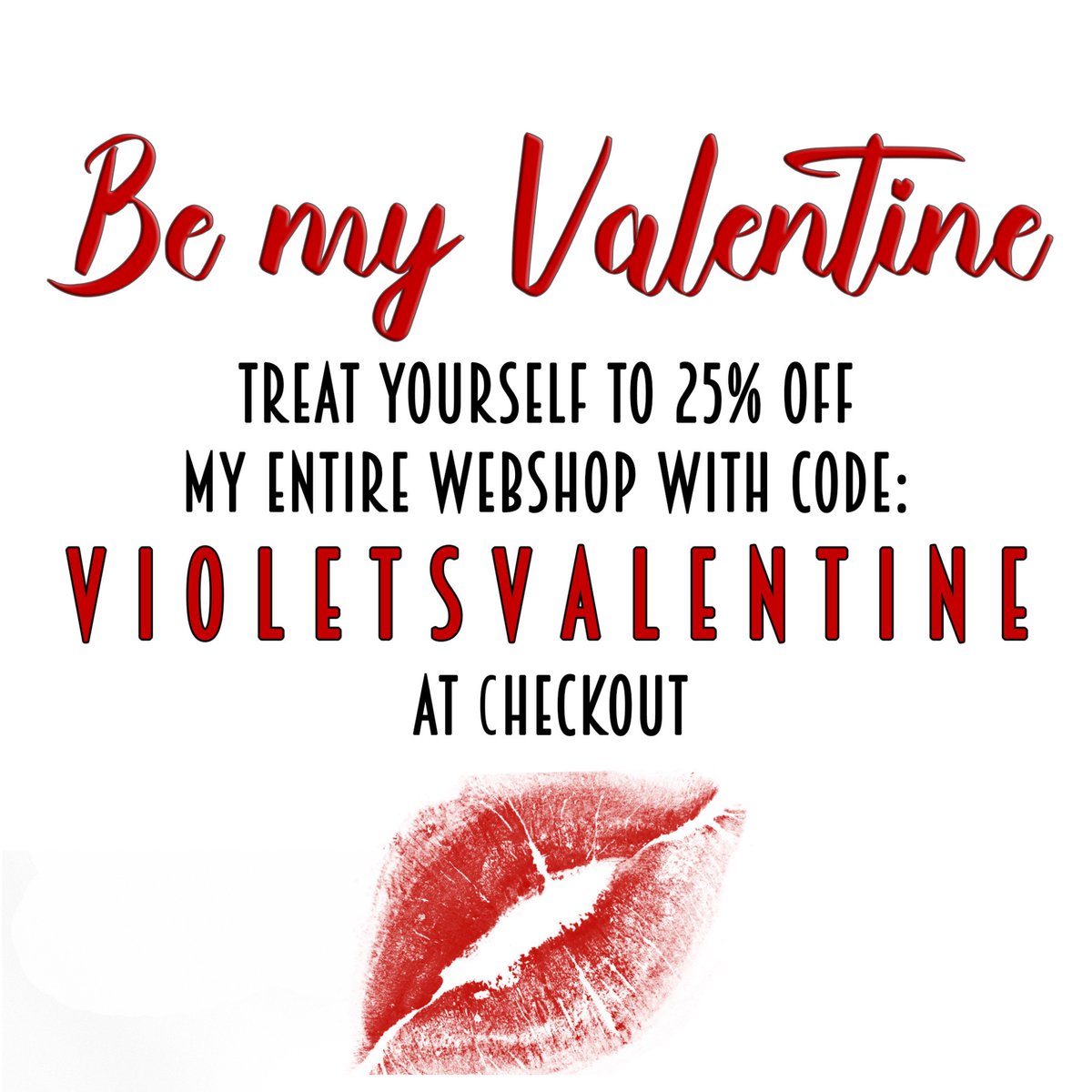 25% off my entire web shop with code: VIOLETSVALENTINE 💋 Violetchachki.com