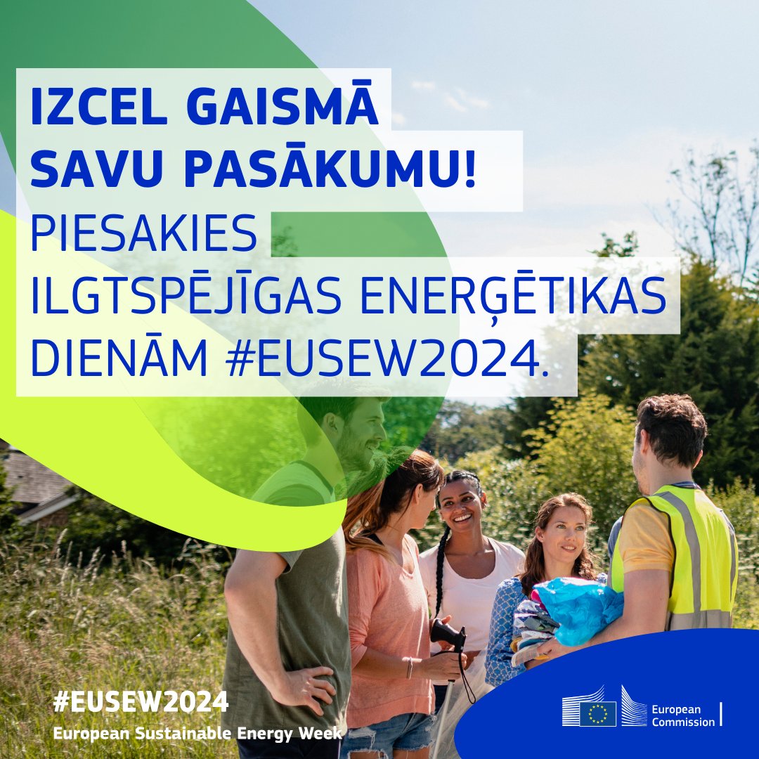 🙋‍♂️ Veido pasākumu, kas izceļ tīras enerģijas vai energoefektivitātes veicināšanu?

👉 Kļūsti par daļu no #EUSEW2024 kopienas, piedaloties Eiropas Ilgtspējīgas enerģētikas dienās, kas norisināsies no 1. marta līdz 30. jūnijam.

Uzzini vairāk: sustainable-energy-week.ec.europa.eu/sustainable-en…