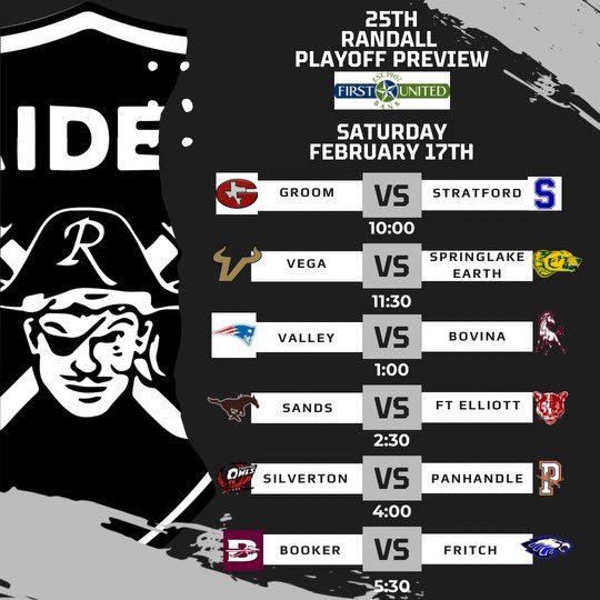 The 25th <a href="/RandallRaiderBB/">Randall Basketball</a> Playoff Preview is set for Friday-Saturday and will feature two games that will impact playoffs. Miami-Follett for No. 1 out of 1-1A and Booker-Fritch in a play-in game out of 1-2A #txhshoops