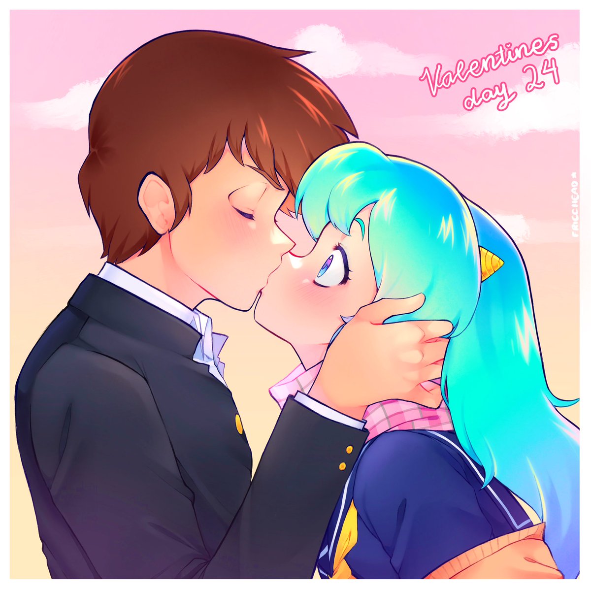 FriccHead's tweet photo. Happy Valentine’s Day 💗❤️

The end product is kinda rushed but I really wanted to post it by today 

#うる星やつら #あたラム https://t.co/OxZoGEG0w7