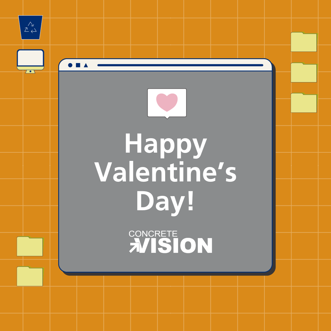 Happy Valentine's Day from Concrete Vision!

We'll admit it — we LOVE precast. That's why our software is a perfect match for any precast company looking to improve their business processes. Learn more about us at ow.ly/uPR650QrJCS! #ValentinesDay #ConcreteVision #Precast
