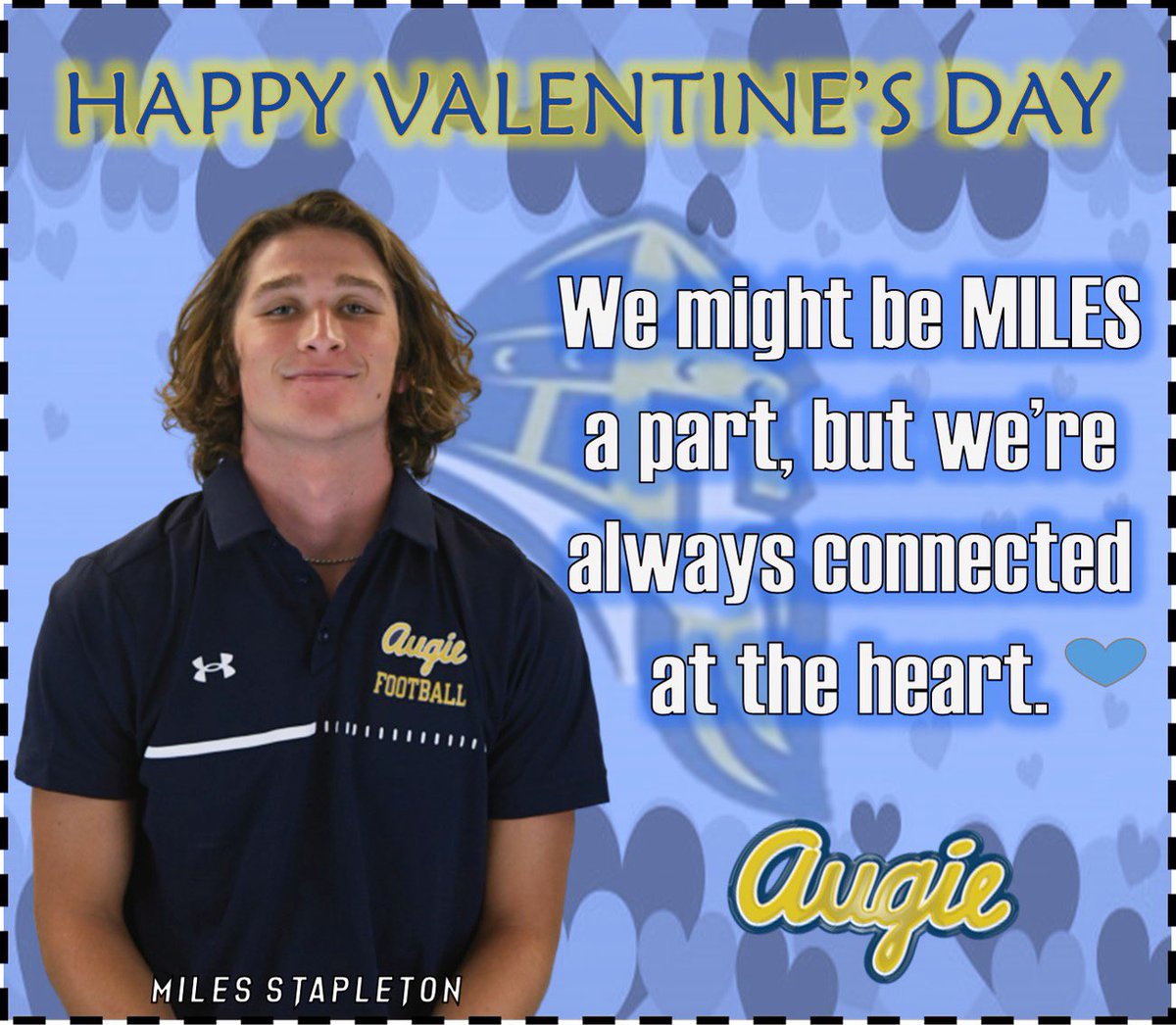 AugieILfootball's tweet photo. Need a card for your Valentine!?! 🥰❤️ Happy Valentine’s Day #theAUGIEway https://t.co/WlJ4bTlYIn