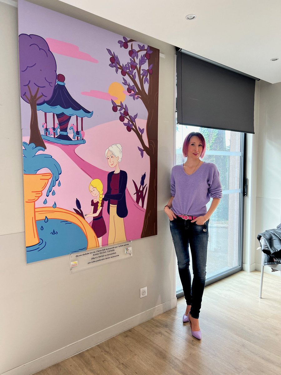 Oeuvre réalisée par Audrey Pecolo avec les visiteurs du Salon Défi Autonomie. Offerte à La Sarrazinière par Seniors Autonomie, cette œuvre a trouvé une place de choix rappelant à tous les valeurs d'inclusion, respect et soutien pour la qualité de vie des personnes âgées. #seniors