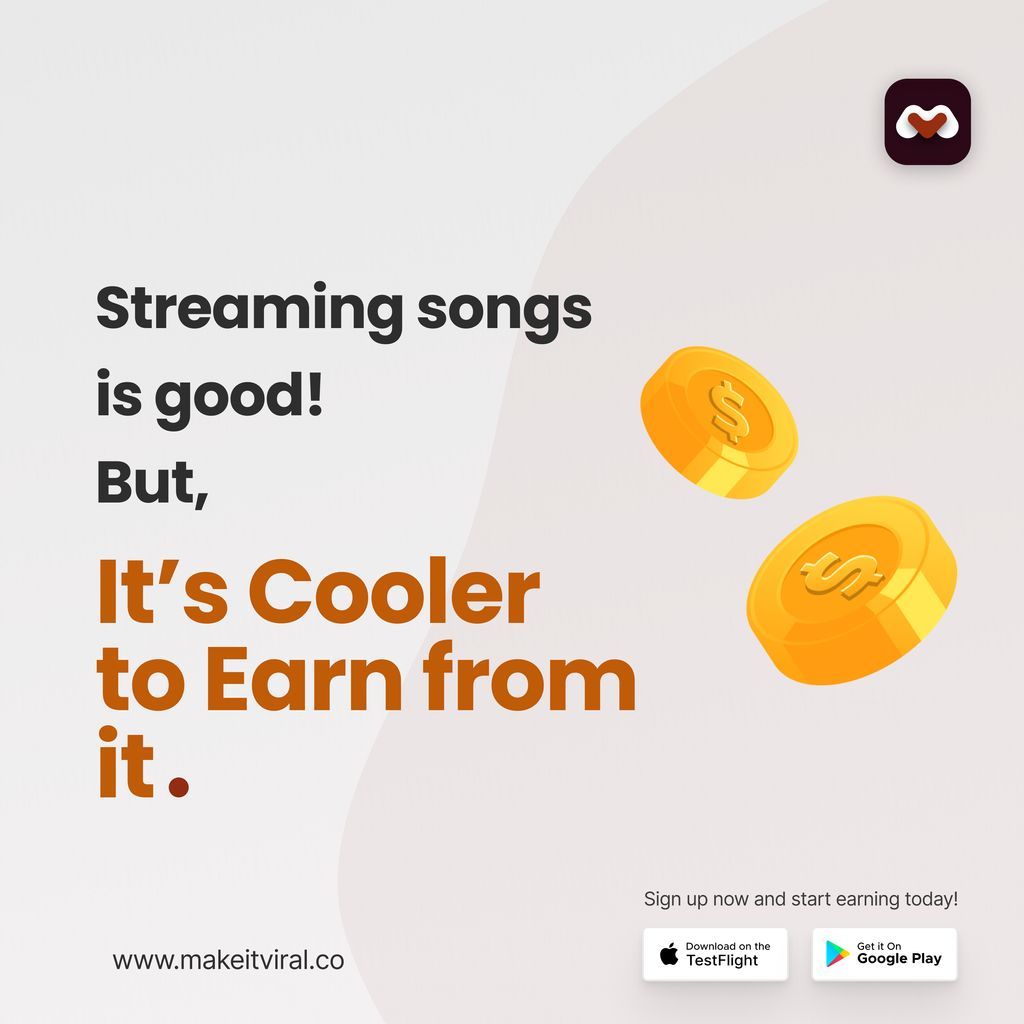 Supporting your favorite artist is great, and getting paid for sharing their work with our community is cooler😎.

#Makeitviral #RoyaltyRevolution✊🏽