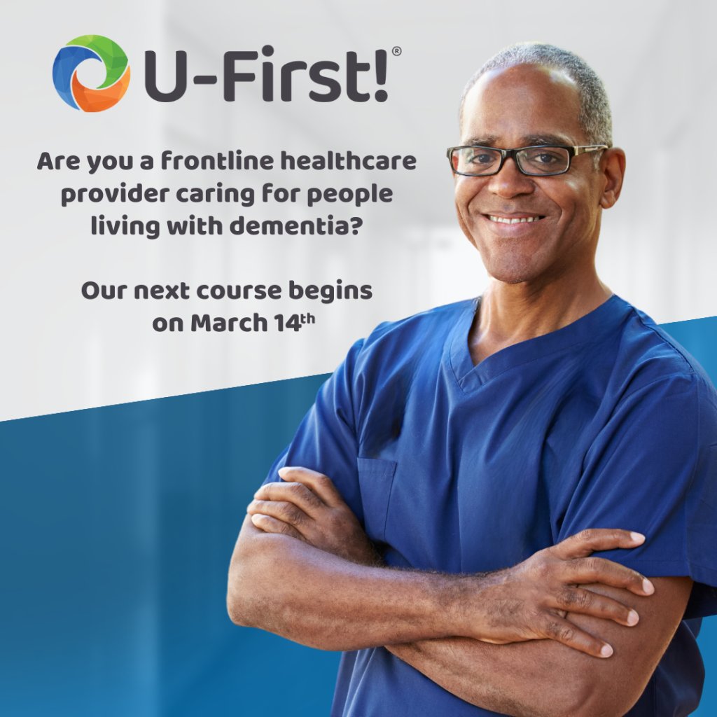 Calling all frontline healthcare providers! Join our U-First!® interactive Virtual Workshop on March 14th, from 9 a.m. - 4 p.m. (EST) on ALZeducate. Register by March 3rd to enhance your dementia caregiving skills! Register here: bit.ly/3Yj7wZA