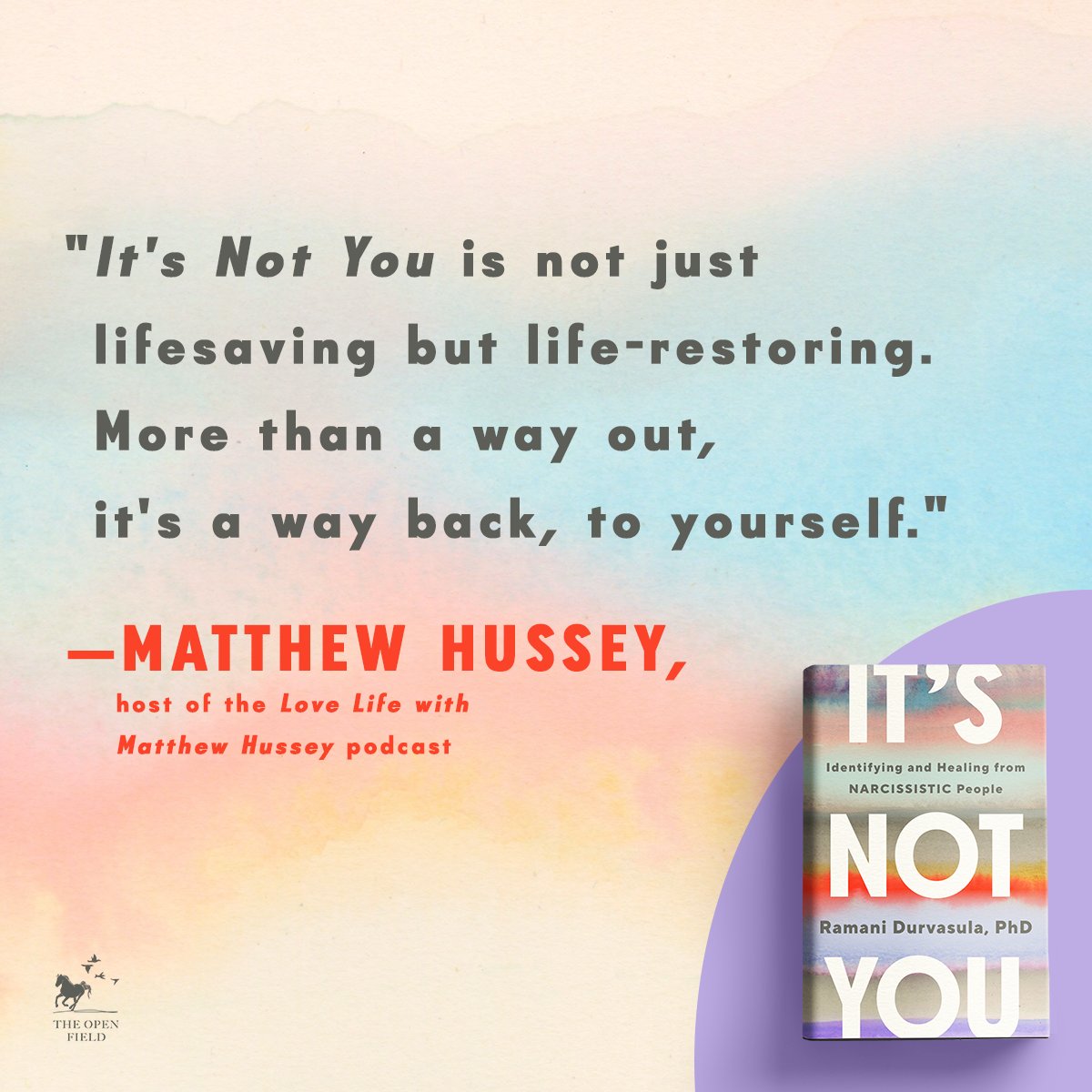 IT'S NOT YOU by <a href="/DoctorRamani/">Dr. Ramani Durvasula</a> is "not just life-saving, but life-restoring. More than a way out, it’s a way back, to yourself.” (<a href="/matthewhussey/">Matthew Hussey</a>) 💖

Preorder your copy now before it goes on sale 2/20 👉 bit.ly/49hYgco

#ItsNotYou <a href="/mariashriver/">Maria Shriver</a>