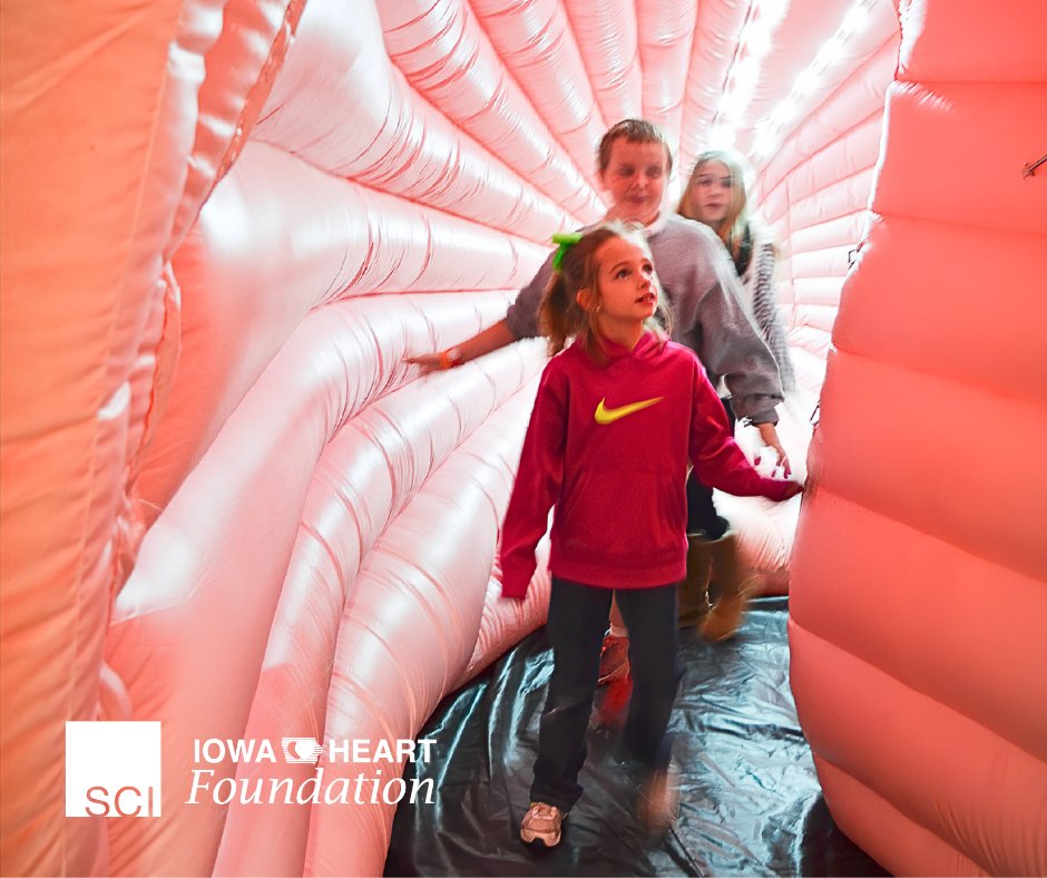 This Valentine's Day, our hearts are MEGA (literally)! We collaborated with @iaheartfdn to bring a 26-ft inflatable, walkthrough human heart to SCI as part of our new temporary 'Heart Explorers' exhibit. Come feel the love!