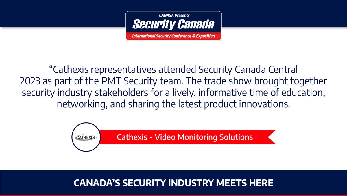 The latest innovations, unparalleled education opportunities, and a chance to meet with Canada’s security industry — #SecurityCanada shows are the #1 place to grow your business. Thank you, @CathexisTech, for joining us in 2023, we hope to see you in 2024: bit.ly/3Sb9b1P