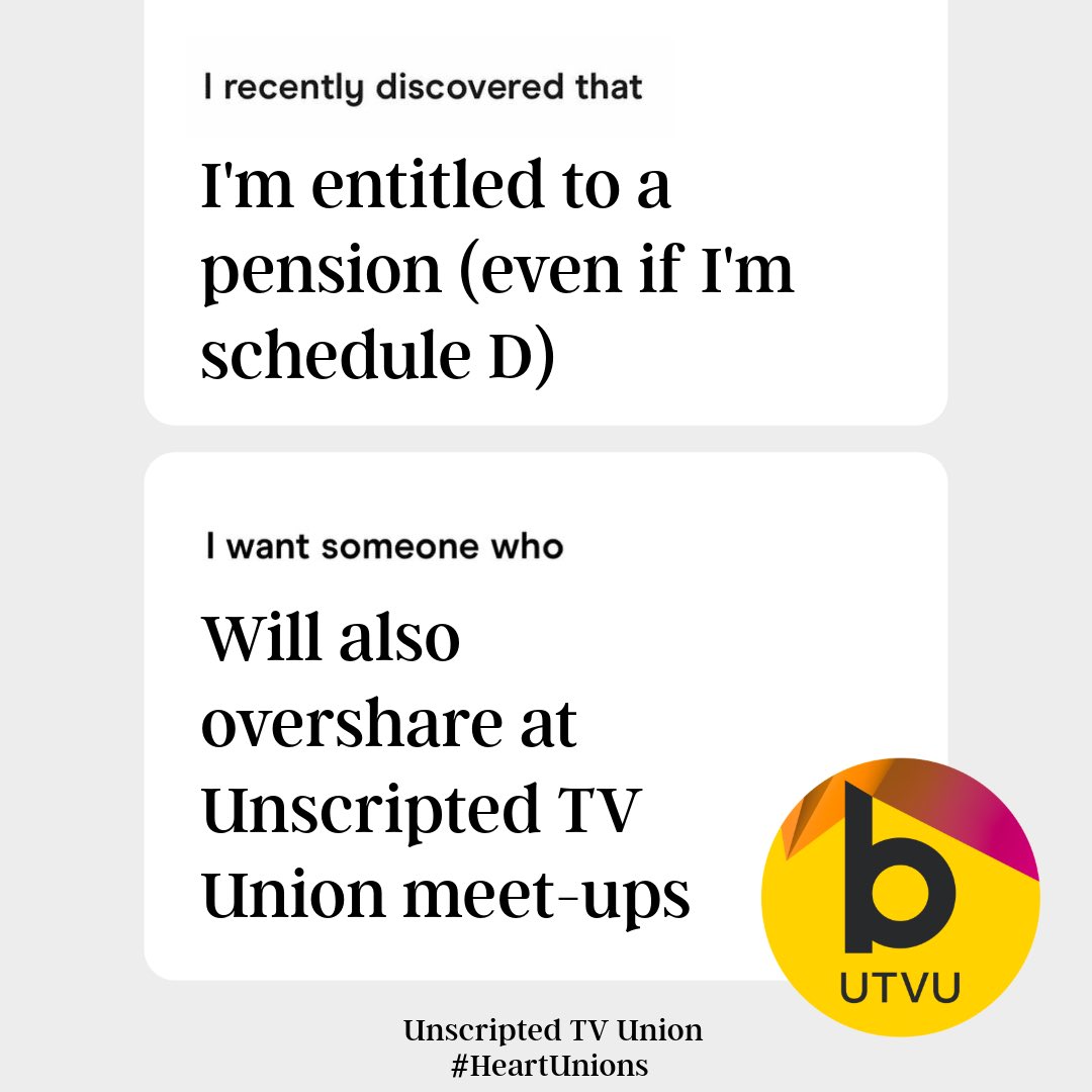 Happy Valentine’s Day Unscripted freelancers… yep, we’ve joined a dating app in the hope of meeting some new members 👋 #HeartUnions Tagging: @bectu Post 1/2