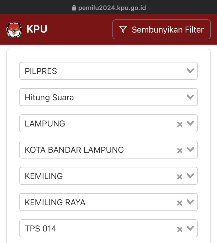 herricahyadi's tweet photo. Di TPS 014, Kemiling Raya, Bandar Lampung:

Jumlah suara sah: 239
Tapi perolehan 02 di web KPU: 677

Ajaib! Dan ini tidak hanya di satu TPS. Saya kasih link TPS mana aja yg sudah ditemukan “kesalahan” input yg spesifik ke calon tertentu ini. 

Bantu kawal, mark upnya gila-gilaan. https://t.co/wL016juYSK