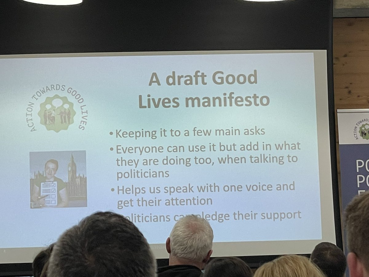 Launching the draft Good Lives Manifesto:
1.Make the election accessible
2.Champion for rights of people with LD
3.Reform social care
4.Raise life expectancy thru accessible health services
5. Help ppl. w/ LD to get jobs 
6.Better choice of housing
<a href="/LearningDisEng/">LDEngland</a> #GoodLives2024