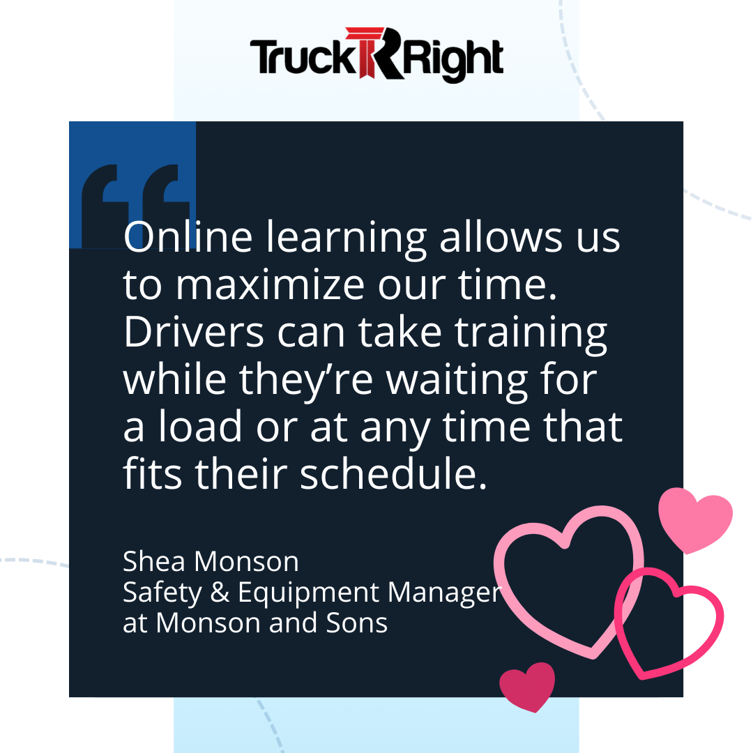 Thanks for the love,  Monson &amp; Sons!💖 #TruckDriving #OnlineTraining #ValentinesDay