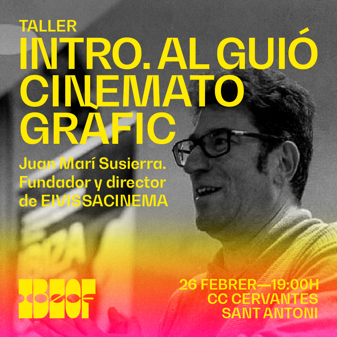 Feliç dia, enamorats del cinema ❤️
Per als amants del seté art, dilluns 26,  Juan Marí, director de <a href="/eivissacinema/">Eivissa Cinema</a> dictarà un taller orientat a persones que vulguin estudiar audiovisuals o públic en general que vulgui comprendre el procés de creació d'una pel·lícula.

#IBZCF2024