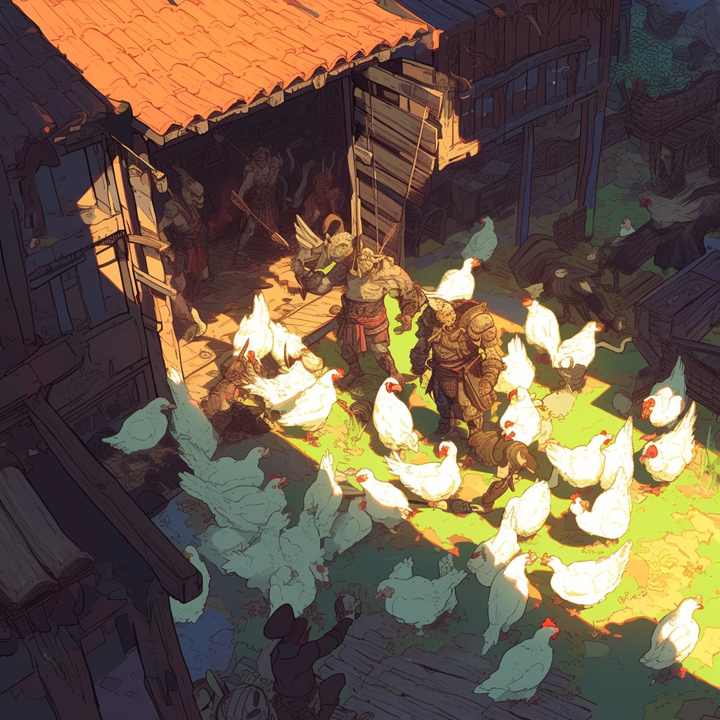 GoblinTown_Game's tweet photo. Chickens everywhere!
Food, pet, or ammunition?

You decide.

*throws chicken at the nearest small gob* https://t.co/hAf19dfyPQ