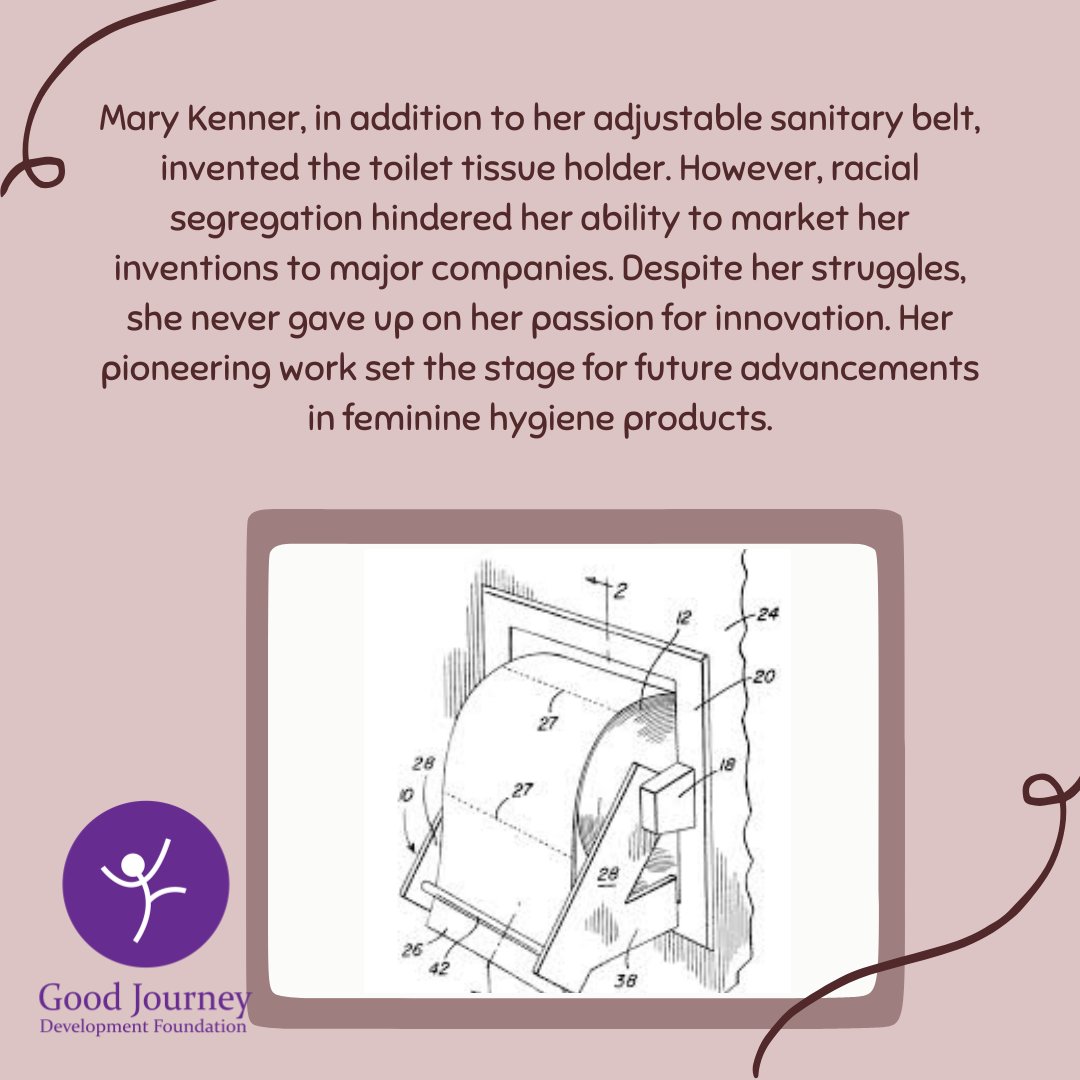 Today we are Celebrating Mary Kenner! A trailblazer in feminine hygiene innovation whose groundbreaking inventions paved the way for a more comfortable future. #MaryKenner #BlackHistoryMonth #goodjourneyinc #innovation #blackinventors #wellnesswednesday #Trailblazer