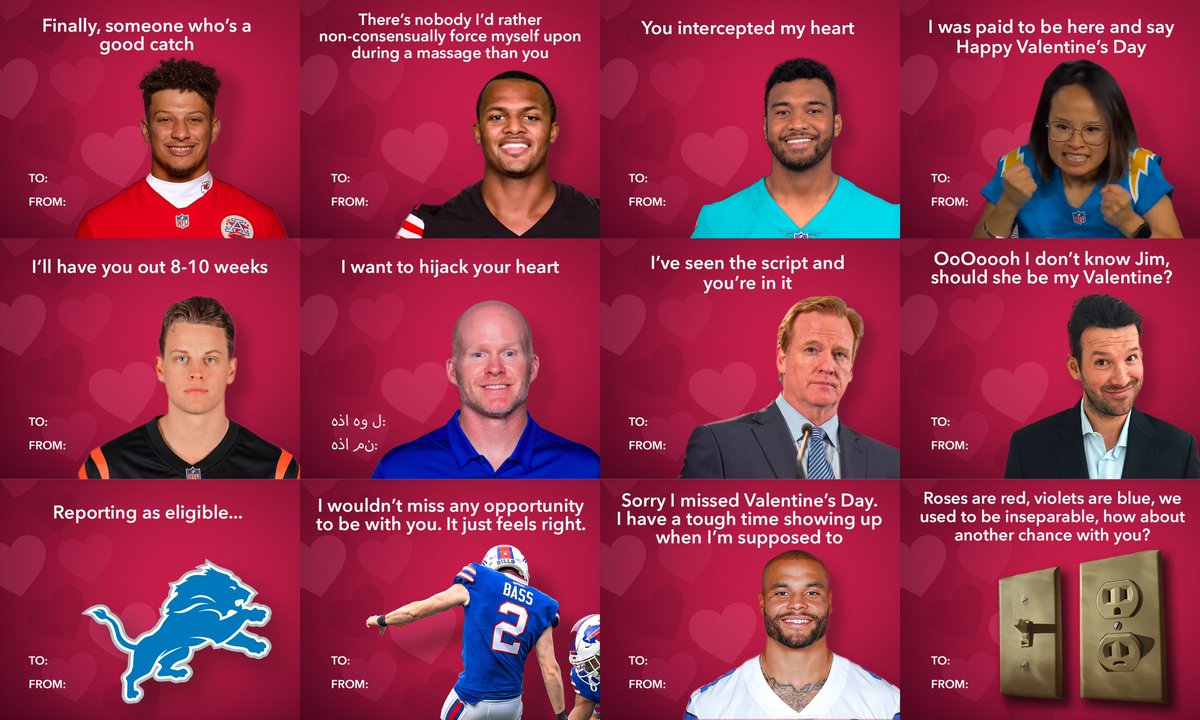 NFLMemes's tweet image. Happy Valentine’s Day! ❤️