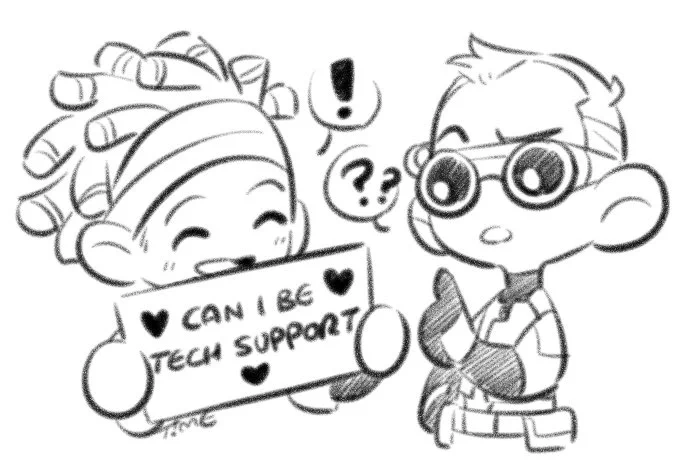 Tech thinks she doesn't have the right technical qualifications. 

Phee thinks he's adorably oblivious. #TheBadBatch #techphee 