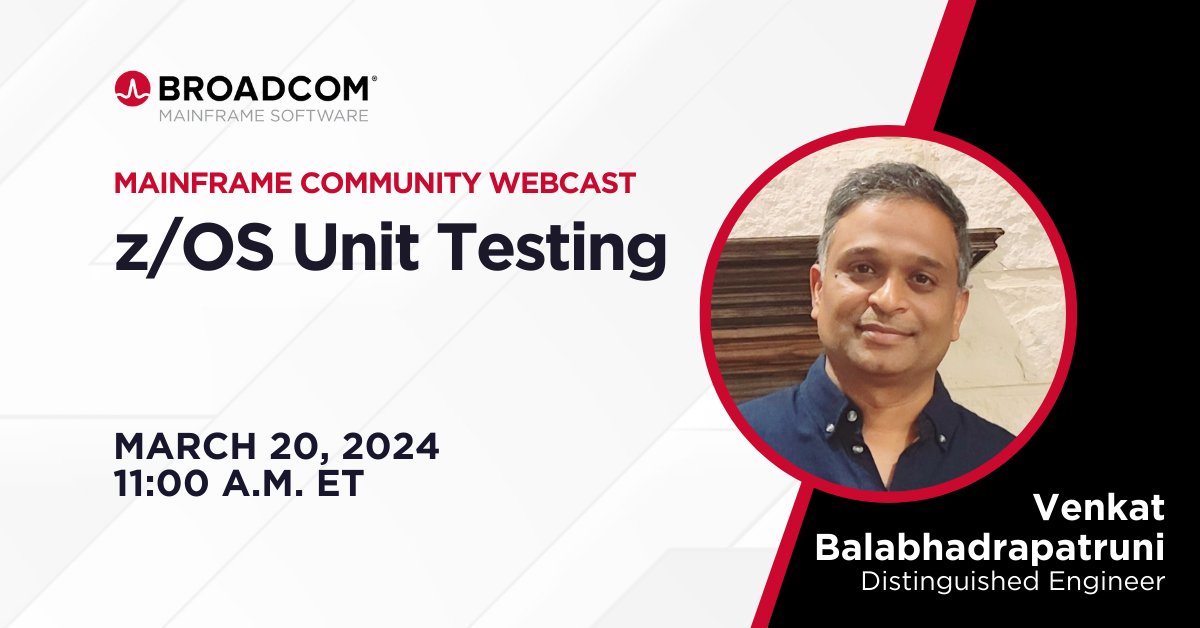 PatBojko's tweet photo. Mainframe application development has long grappled with the challenges of automating unit testing effectively. Join us for this webcast on March 20, 2024 at 11 a.m. where we’ll dive deep into the world of Test4z and how it can help.  https://t.co/UsueyM5gpJ https://t.co/wvreQ6Vxo0