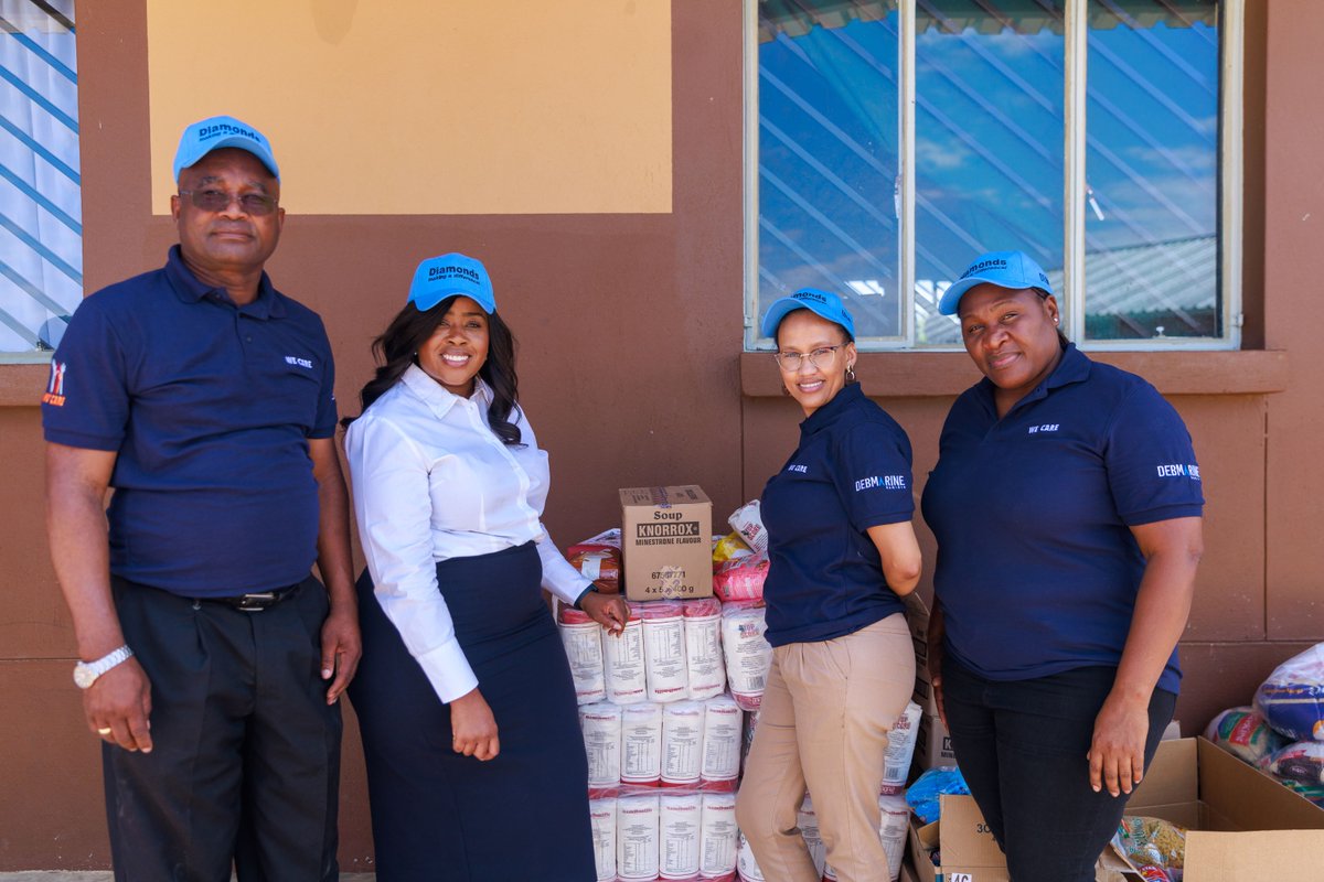 DebmarineN's tweet photo. We Care: Spreading love to the learners! 💖 #DebmarineNamibia employees decided to share Valentine's Day with the less fortunate by purchasing food items for Green Leaves Primary School in Okahandja Park. 💖📚 #WeCare #ValentinesDay #CommunityLove https://t.co/r8hgfbuua0