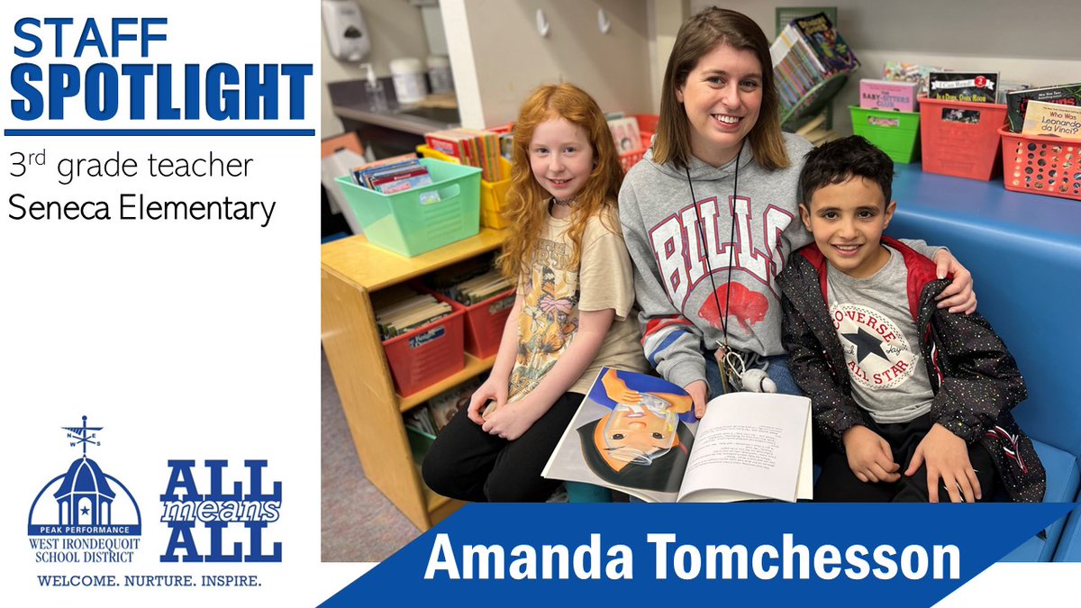 ⭐️STAFF SPOTLIGHT: Ms. Amanda Tomchesson taught one year of fifth grade ELA at Rogers Middle School and now is in her sixth year making great connections with Seneca students! She teaches third grade. Thanks for all you do daily to help your students learn and grow, Ms.