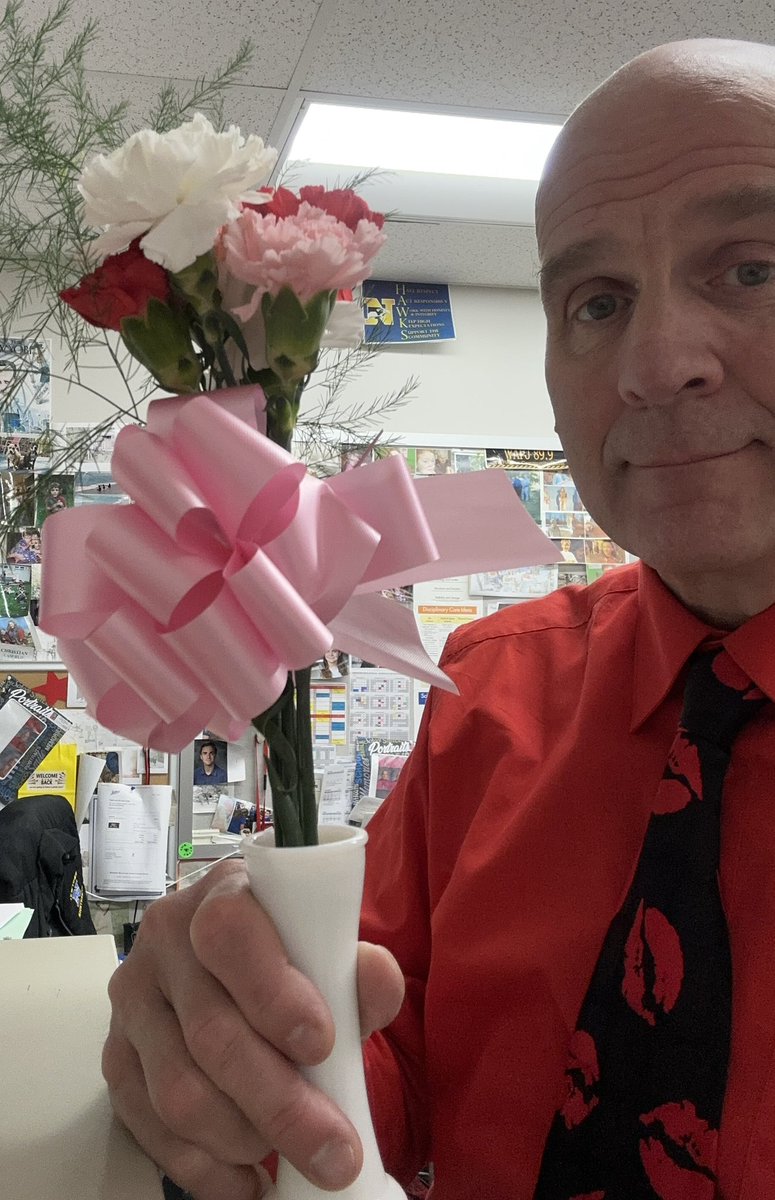 Carnations for sale by <a href="/nhs_greenery/">Shawn Mullen</a> students and Mr. Mullen in the #NewtownHS main lobby!  $2 a stem, a bouquet of six for $10! Get them anon, ere they’re gone!