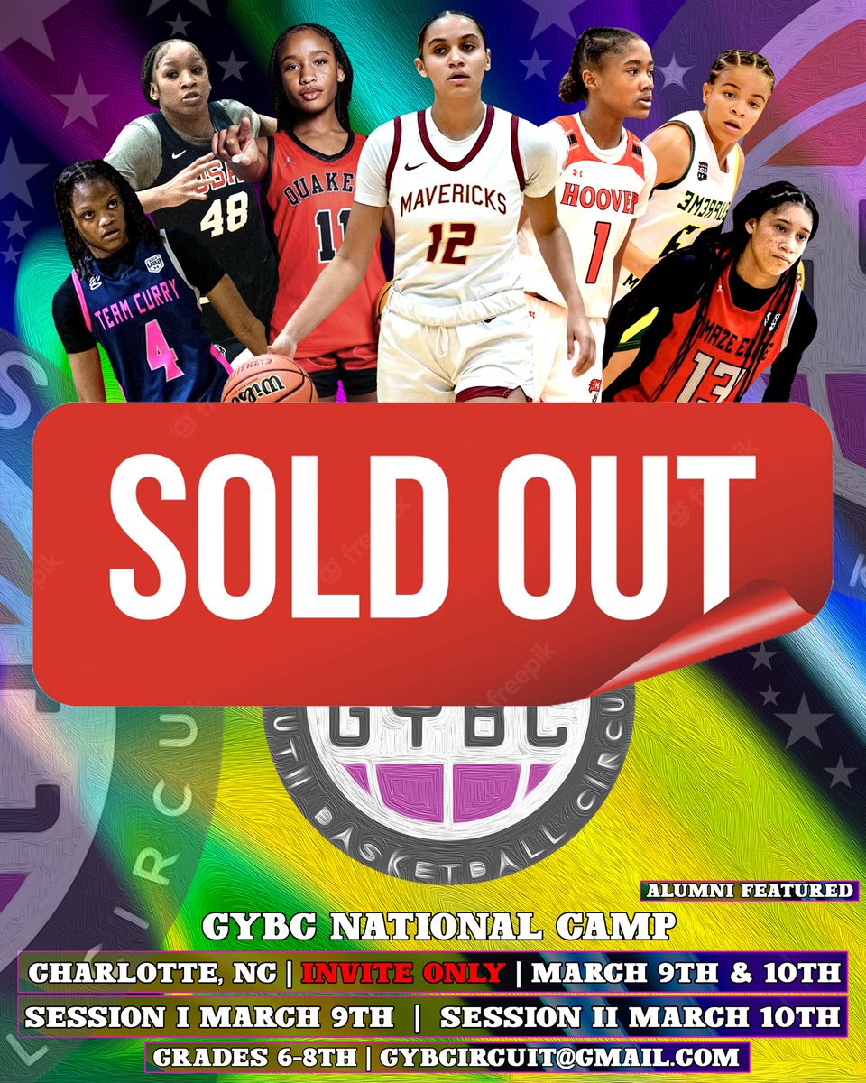 GYBC National Camp 2024

Session I - SOLD OUT ✅
Session II - SOLD OUT ✅

- National Players from ALL OVER the country will be in attendance, get ready for an ELECTRIFYING experience.