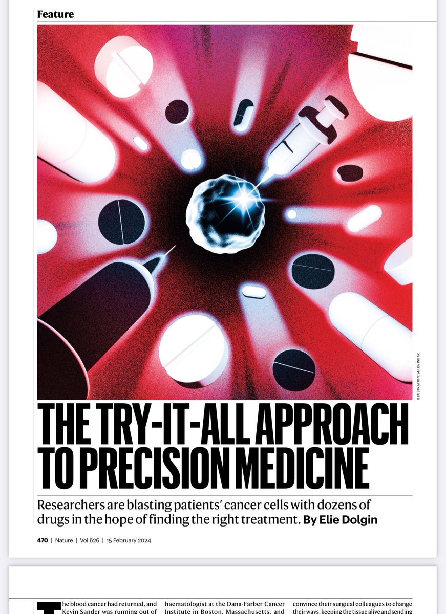 The future of precision cancer therapy might be to try everything. A news feature @nature “Researchers are blasting patients’ cancer cells with dozens of drugs in the hope of finding the right treatment” - Is this the future ? 
<a href="/OncoAlert/">OncoAlert</a> 
 nature.com/articles/d4158…