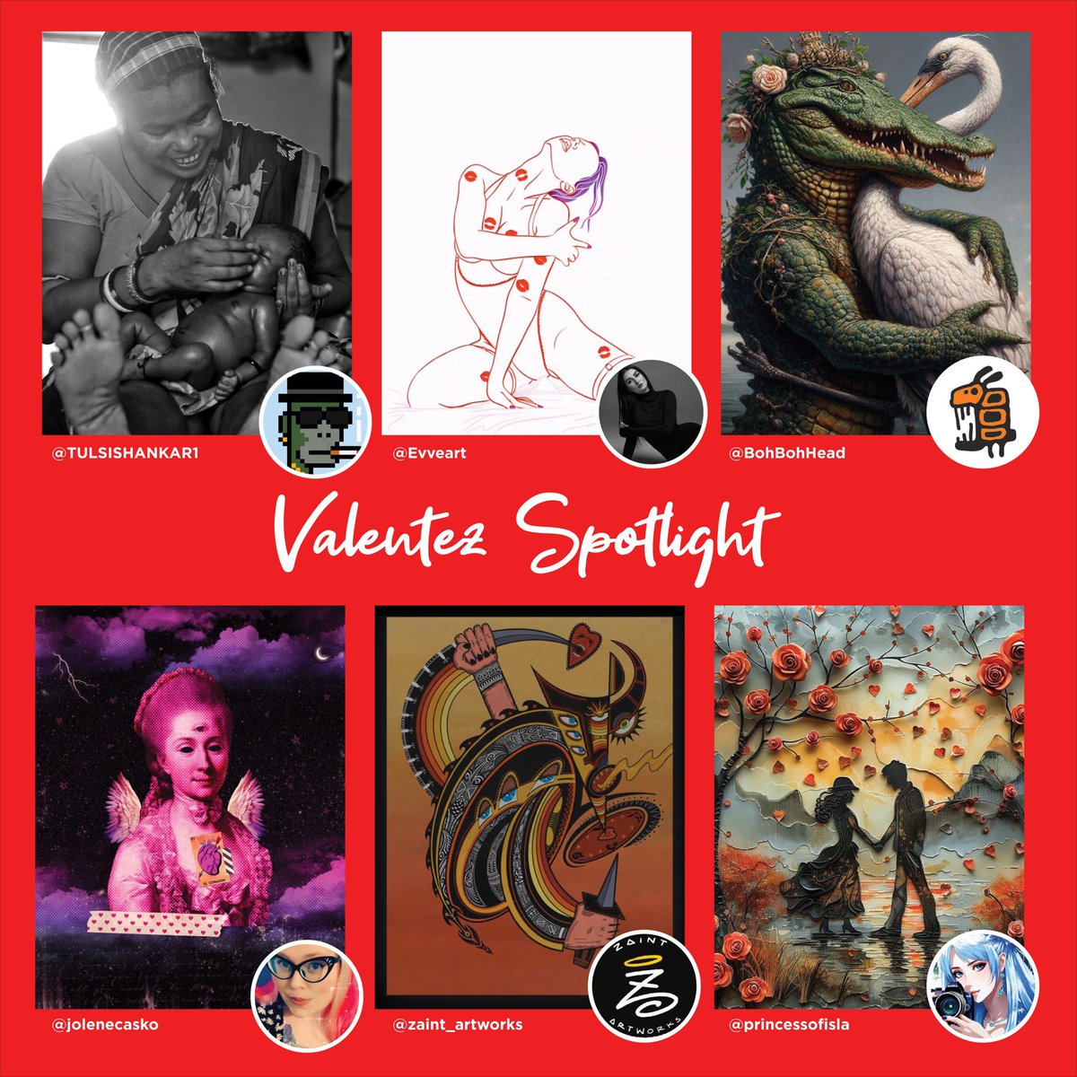 ❤️Love is in the Air!❤️

Check out these amazing submissions for the Valentez event by <a href="/TULSISHANKAR1/">TULSI SHANKAR KUMBHAR||tulsishankar.eth||</a> <a href="/Evveart/">Evveart 🔮🐈‍⬛</a> <a href="/BohBohHead/">BohBohHead /.tez /.eth</a> <a href="/jolenecasko/">Jolene Casko</a> <a href="/zaint_artworks/">ZAINT</a> @princessofisla 

See link below, or visit my pin, for all the great #Tezlove works available now on <a href="/objktcom/">objkt</a> ❤️