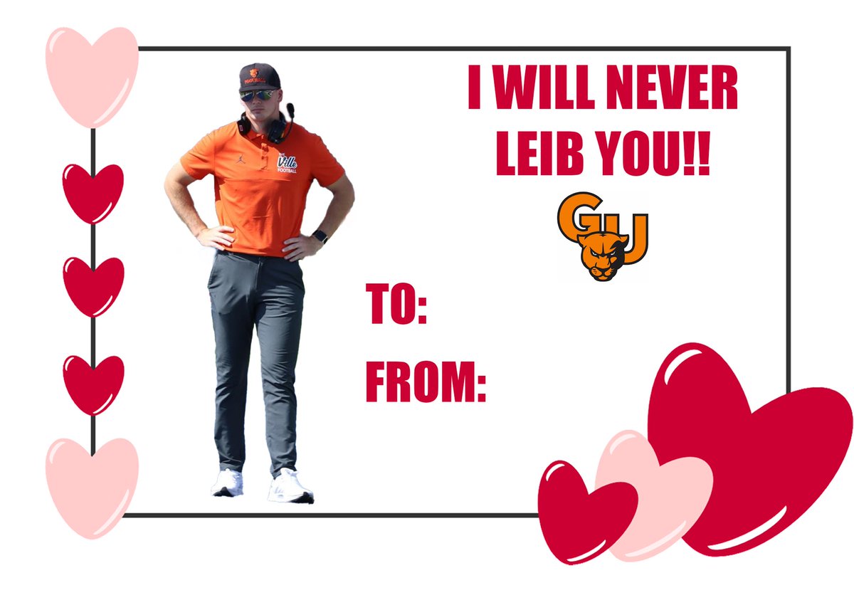 Happy Valentine’s Day from the GU Panthers Football Team! ❤️