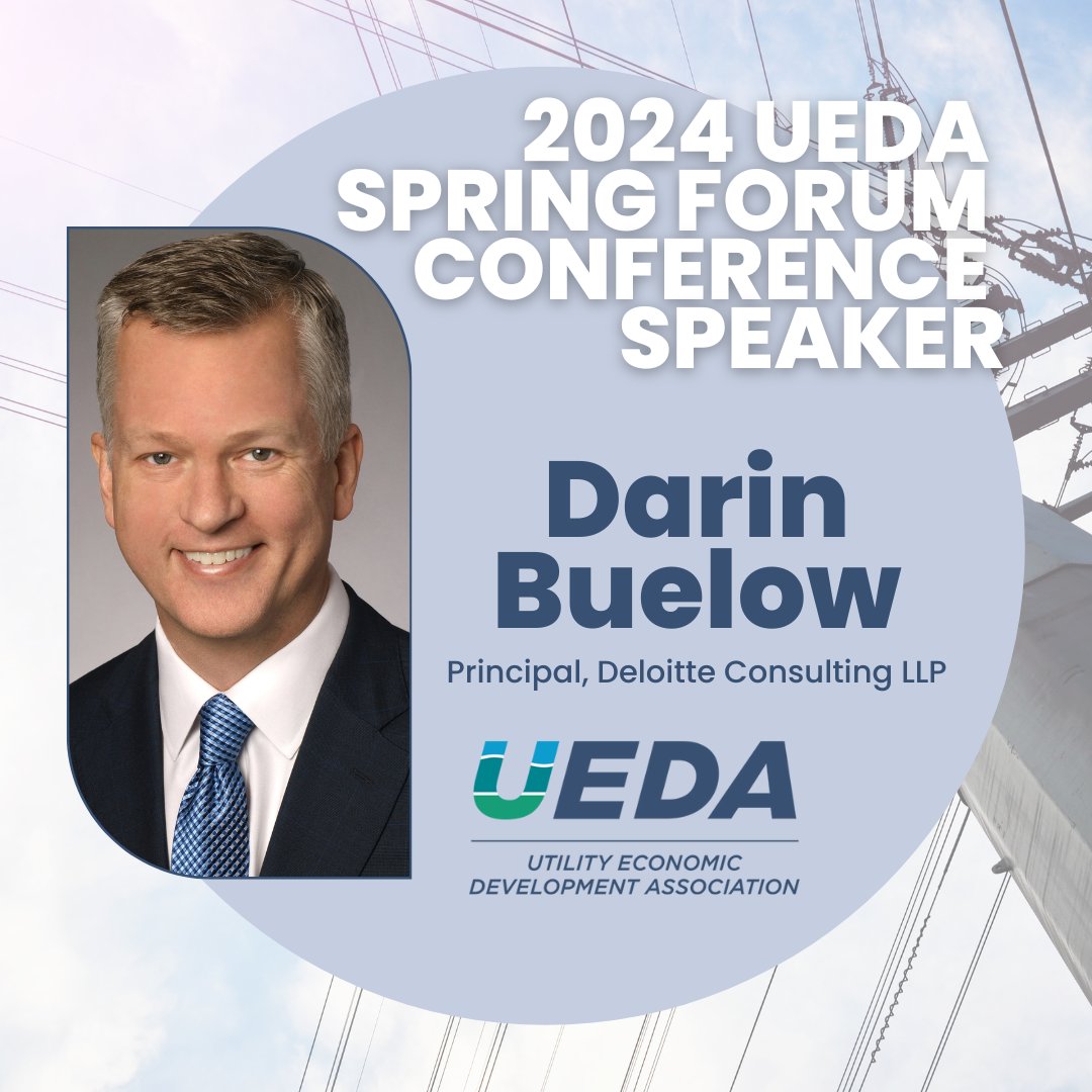 @UtilityEDA (@utilityeda) on Twitter photo šØ š¤ UEDA Spring Forum Speaker Announcement!
Join UEDA this April in New Orleans and hear from <a href="/darinbuelow/">Darin Buelow</a>, Principal at Deloitte Consulting.
Registration is open here: lnkd.in/gZcKA4QK
#UEDA #UEDASpringForum #Utilities #EconomicDevelopment šØ š¤ UEDA Spring Forum Speaker Announcement!
Join UEDA this April in New Orleans and hear from <a href="/darinbuelow/">Darin Buelow</a>, Principal at Deloitte Consulting.
Registration is open here: lnkd.in/gZcKA4QK
#UEDA #UEDASpringForum #Utilities #EconomicDevelopment