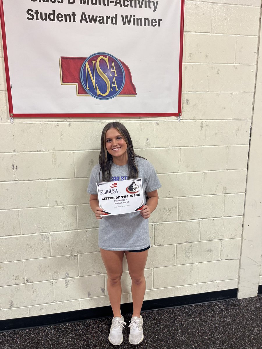 Lifters of the week for Feb 5-9.  Congratulations Jeryn and Reagan!