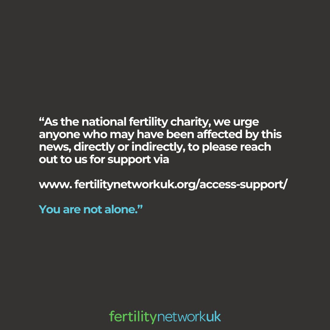 FNUK responds to an incident involving the potential loss of patient eggs and embryos 💬 To anyone who has been affected by this story, please reach out for support 📷 fertilitynetworkuk.org/access-support/ #fertility #hfea #ivf #eggfreezing #embryofreezing #fertilitypreservation