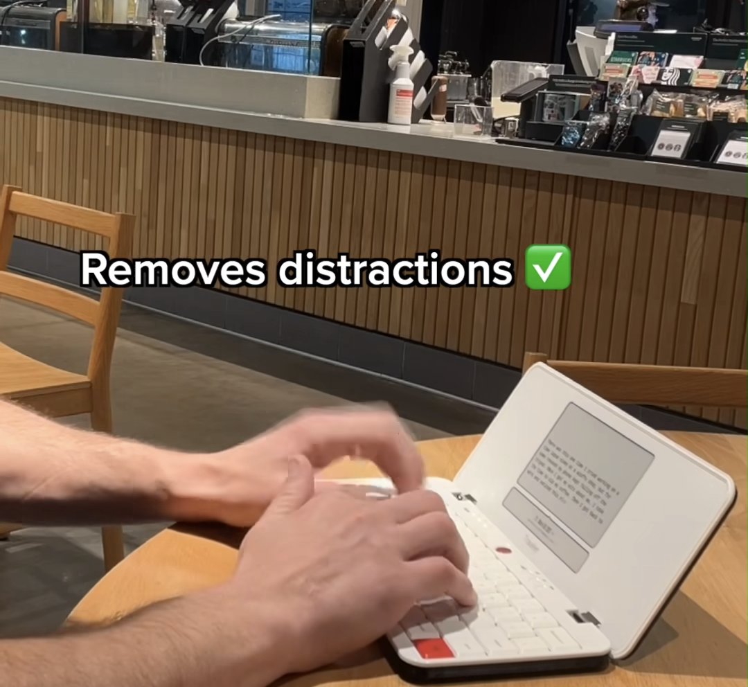 kylemartinak's tweet photo. I keep getting ads for these "dedicated writing devices," and just when I think it might be a fun idea, I see that it costs more than a PS5 or an entry-level laptop. Fuck write off. https://t.co/JtgTtbwW7n